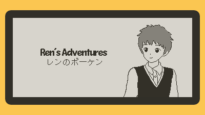 The title card for Ren's Adventures, showing the name and main character sprite.
